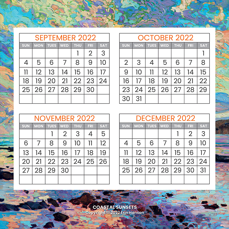 2023 Wall Calendar - Coastal Sunsets Image 1